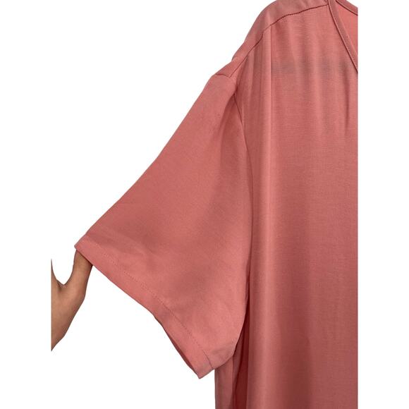 Treasure & Bond dress maxi tee sheath short sleeve peach size Large L - Picture 2 of 4